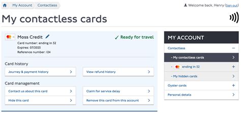 oyster card contactless app|tfl contactless login.